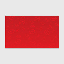 Бумага для упаковки Паттерн алый контур губ на красном - lips red, цвет: 3D-принт