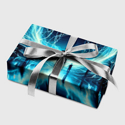 Бумага для упаковки Человек и неоновая планета - нейроарт, цвет: 3D-принт — фото 2