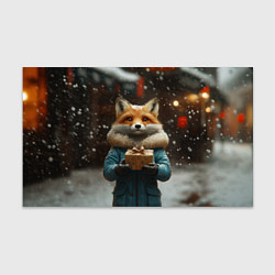 Бумага для упаковки Лиса с подарком, цвет: 3D-принт
