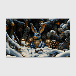 Бумага для упаковки Новогодний кролик под елкой, цвет: 3D-принт