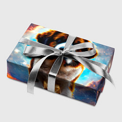 Бумага для упаковки Сенбернар в космосе, цвет: 3D-принт — фото 2