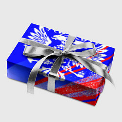 Бумага для упаковки Герб России на фоне цветов флага синий, цвет: 3D-принт — фото 2