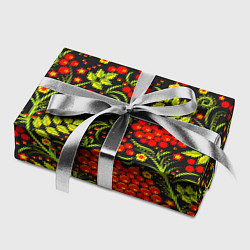 Бумага для упаковки Красная рябина хохлома, цвет: 3D-принт — фото 2