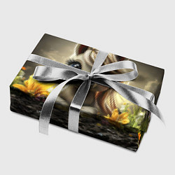 Бумага для упаковки Белая единорожка на черном фоне, цвет: 3D-принт — фото 2