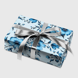 Бумага для упаковки Голубые цветы на светлом фоне паттерн, цвет: 3D-принт — фото 2