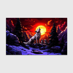 Бумага для упаковки Белый волк воет на луну, цвет: 3D-принт