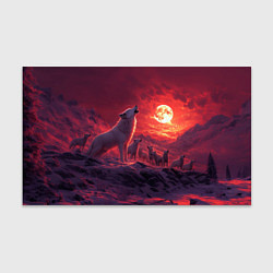 Бумага для упаковки Белый волк воет на луну, цвет: 3D-принт