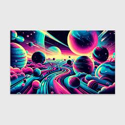 Бумага для упаковки Неоновый разноцветный космос, цвет: 3D-принт