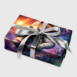 Бумага для упаковки Котик бравый космонавт - неон, цвет: 3D-принт — фото 2