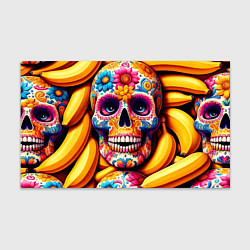 Бумага для упаковки Цветочный череп среди бананов - нейроарт, цвет: 3D-принт