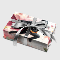 Бумага для упаковки Бэтмен прыгает над цветами и бабочками, цвет: 3D-принт — фото 2