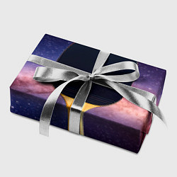 Бумага для упаковки Черная ракетка для пинг понга в космосе, цвет: 3D-принт — фото 2