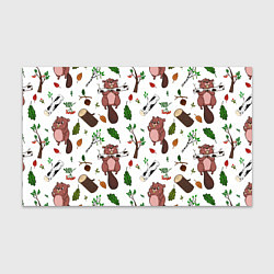 Бумага для упаковки Бобер и полено, цвет: 3D-принт