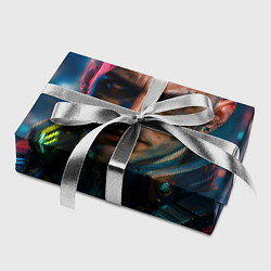 Бумага для упаковки Мужчина в стиле киберпанка, цвет: 3D-принт — фото 2