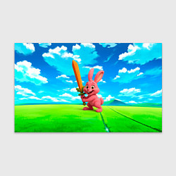 Бумага для упаковки Розовый заяц с мечом из морковки, цвет: 3D-принт