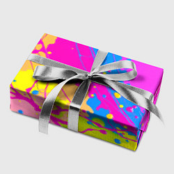 Бумага для упаковки Яркая абстракция из розовых и голубых красок, цвет: 3D-принт — фото 2