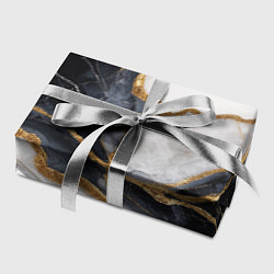 Бумага для упаковки Мрамор белый и черный с золотом, цвет: 3D-принт — фото 2