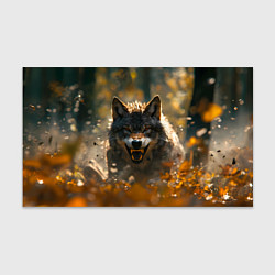Бумага для упаковки Злой волк в осенней листве, цвет: 3D-принт