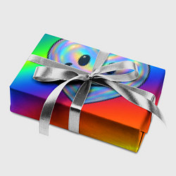 Бумага для упаковки Синее блестящее сердечко на радужном фоне, цвет: 3D-принт — фото 2