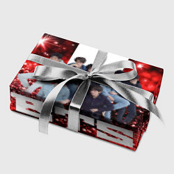 Бумага для упаковки BTS красно-черный блестящий фон, цвет: 3D-принт — фото 2