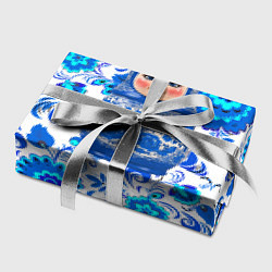 Бумага для упаковки Русская матрёшка в гжельских узорах, цвет: 3D-принт — фото 2