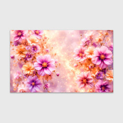 Бумага для упаковки Нежный розовый цветочный с золотистым свечением, цвет: 3D-принт