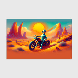 Бумага для упаковки Робот Бендер на мотоцикле в пустыне, цвет: 3D-принт