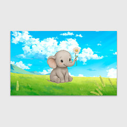 Бумага для упаковки Слоненок с цветочком, цвет: 3D-принт