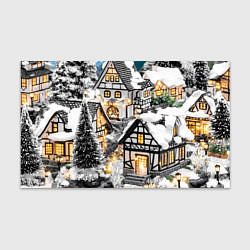 Бумага для упаковки Объемные новогодние дома, цвет: 3D-принт