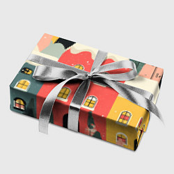 Бумага для упаковки Разноцветные новогодние дома, цвет: 3D-принт — фото 2
