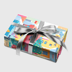 Бумага для упаковки Разноцветный новогодний дворик, цвет: 3D-принт — фото 2