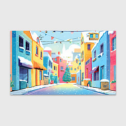 Бумага для упаковки Разноцветный новогодний дворик, цвет: 3D-принт