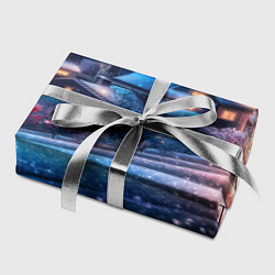 Бумага для упаковки Новогодний двор в блестках, цвет: 3D-принт — фото 2