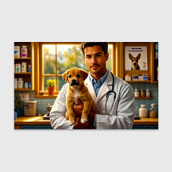 Бумага для упаковки Ветеринар с щенком, цвет: 3D-принт