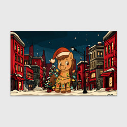 Бумага для упаковки Лошадка в новогодней гирлянде, цвет: 3D-принт