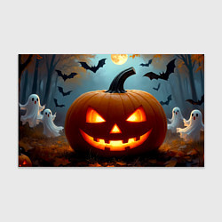 Бумага для упаковки Хэллоуинский лес с тыквой, цвет: 3D-принт