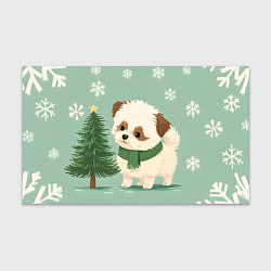 Бумага для упаковки Новогодний песик с елочкой, цвет: 3D-принт