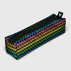 Пенал для ручек Разноцветные волнистые линии, цвет: 3D-принт