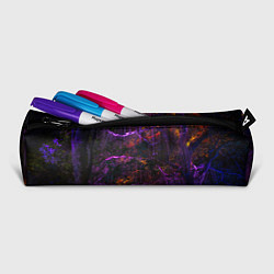 Пенал для ручек Неоновые лучи и листья - Фиолетовый, цвет: 3D-принт — фото 2