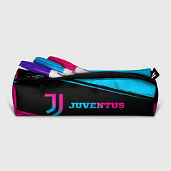 Пенал для ручек Juventus - neon gradient: надпись и символ, цвет: 3D-принт — фото 2