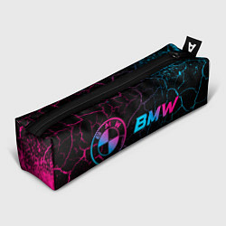Пенал для ручек BMW - neon gradient: надпись и символ, цвет: 3D-принт