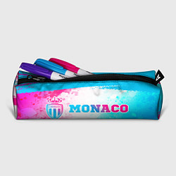 Пенал для ручек Monaco neon gradient style: надпись и символ, цвет: 3D-принт — фото 2