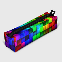 Пенал для ручек Цветные неоновые кубы, цвет: 3D-принт