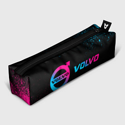 Пенал для ручек Volvo - neon gradient: надпись и символ, цвет: 3D-принт