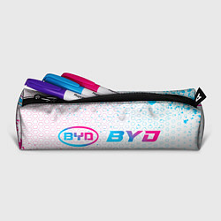 Пенал для ручек BYD neon gradient style: надпись и символ, цвет: 3D-принт — фото 2