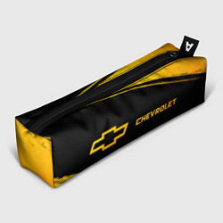 Пенал для ручек Chevrolet - gold gradient: надпись и символ, цвет: 3D-принт