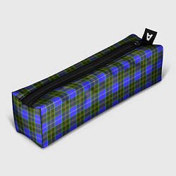 Пенал для ручек Ткань Шотландка сине-зелёная, цвет: 3D-принт