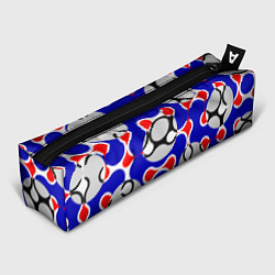 Пенал для ручек Абстрактные сине-красные паттерны и шары, цвет: 3D-принт