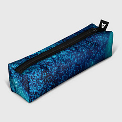 Пенал для ручек Градиент голубой и синий текстурный с блестками, цвет: 3D-принт
