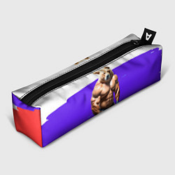 Пенал для ручек Накаченный медведь на Российском флаге, цвет: 3D-принт